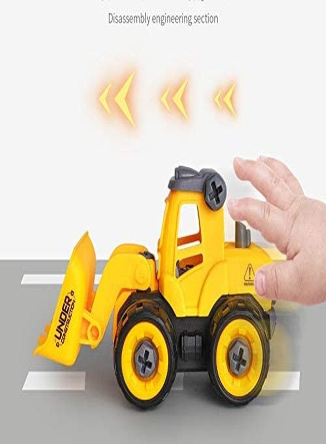 IndusBay® DIY Tool Truck Vehicles Set, 4 Pack Take Apart Construction Trucks with 1 Screwdriver Tools, Excavator,Bulldozer, Grab Loader, Road Roller, Kid STEM Puzzle Learning Vehicles Toy - Image 3